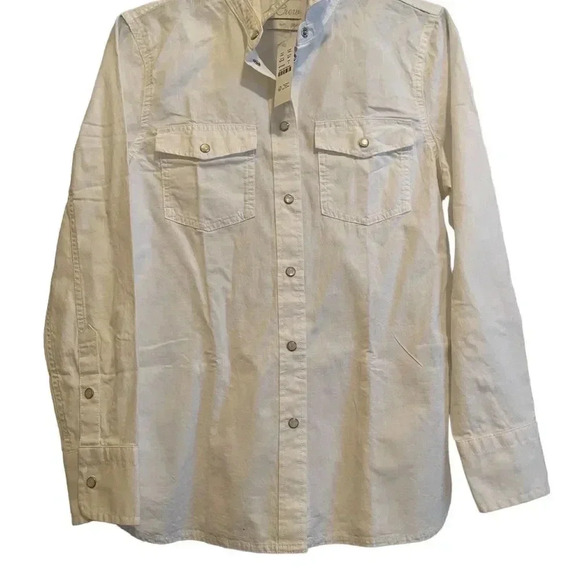 J.Crew new with tags white western button down - Picture 1 of 7
